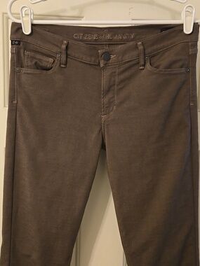 Citizens Of Humanity Ava Low Rise Straight Leg Jeans-Olive Khaki Color